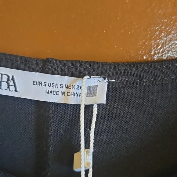 Zara-Black pullover long sleeved A line knit dress Size S NWT. - Picture 2 of 5